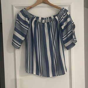 Awning Stripe Top - Blue / White - Size Medium